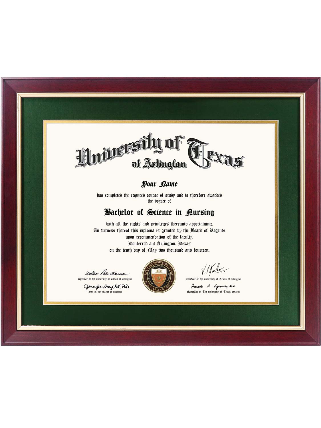 Mahogany Elite Certificate Diploma Frames - Various Sizes & Mat Colors Available