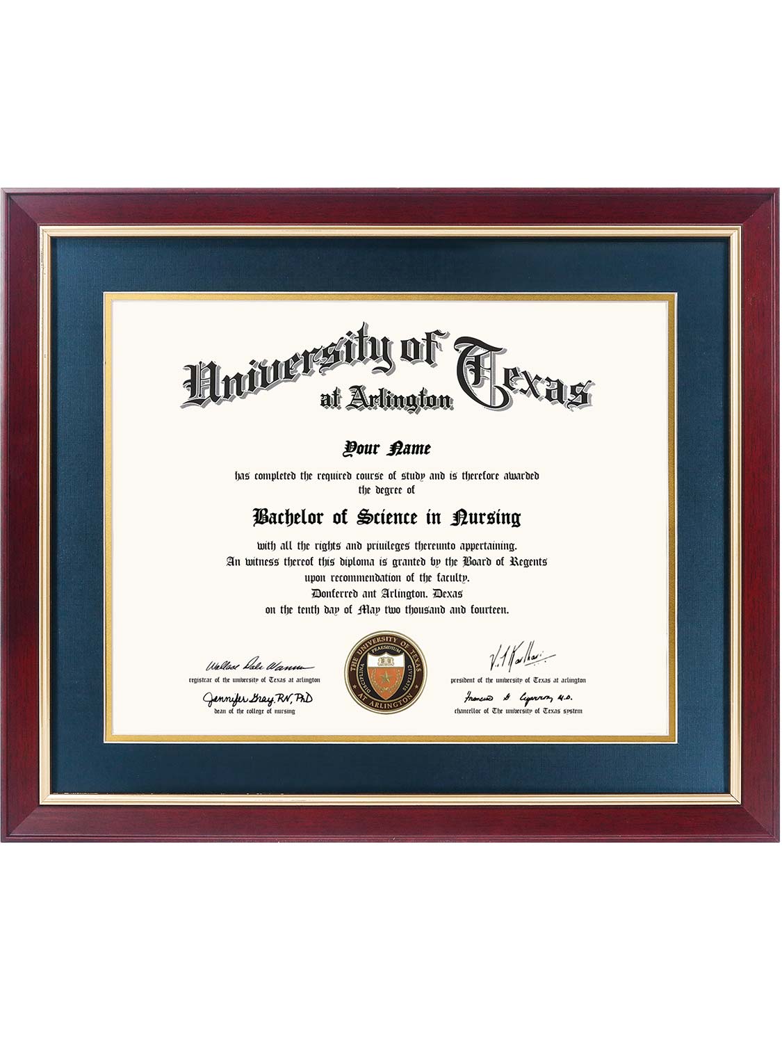 Mahogany Elite Certificate Diploma Frames - Various Sizes & Mat Colors Available