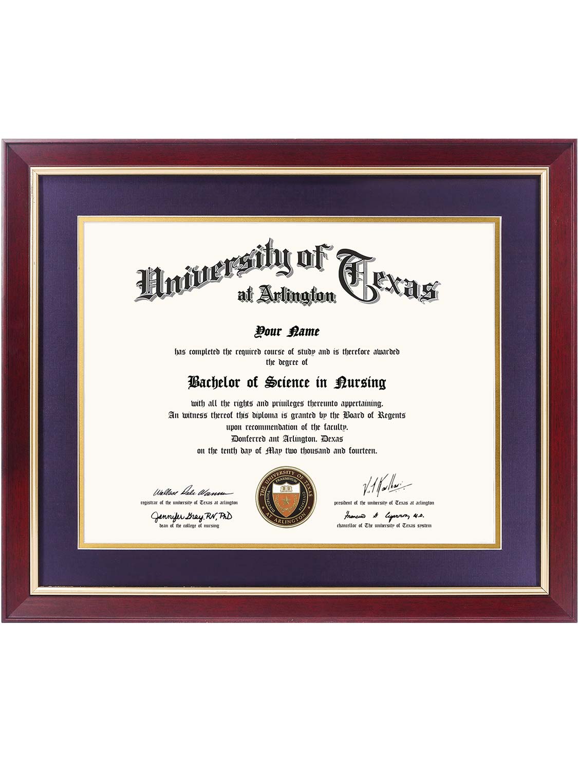 Mahogany Elite Certificate Diploma Frames - Various Sizes & Mat Colors Available