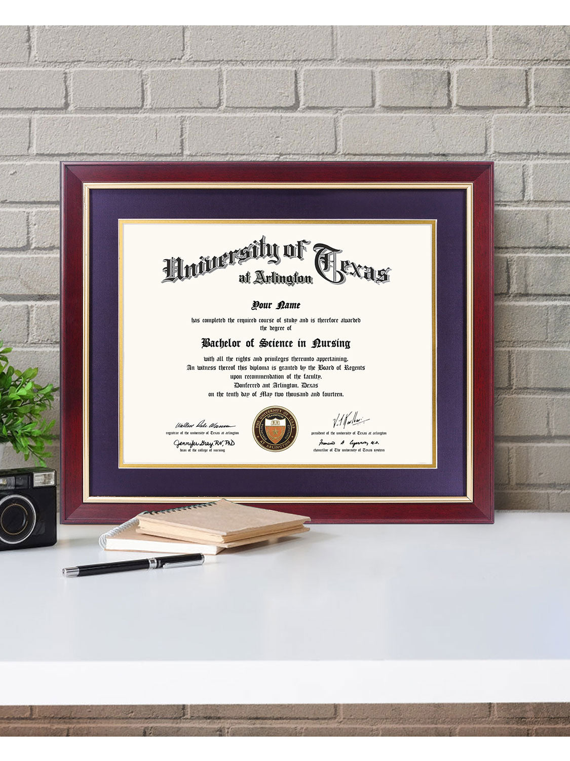 Mahogany Elite Certificate Diploma Frames - Various Sizes & Mat Colors Available