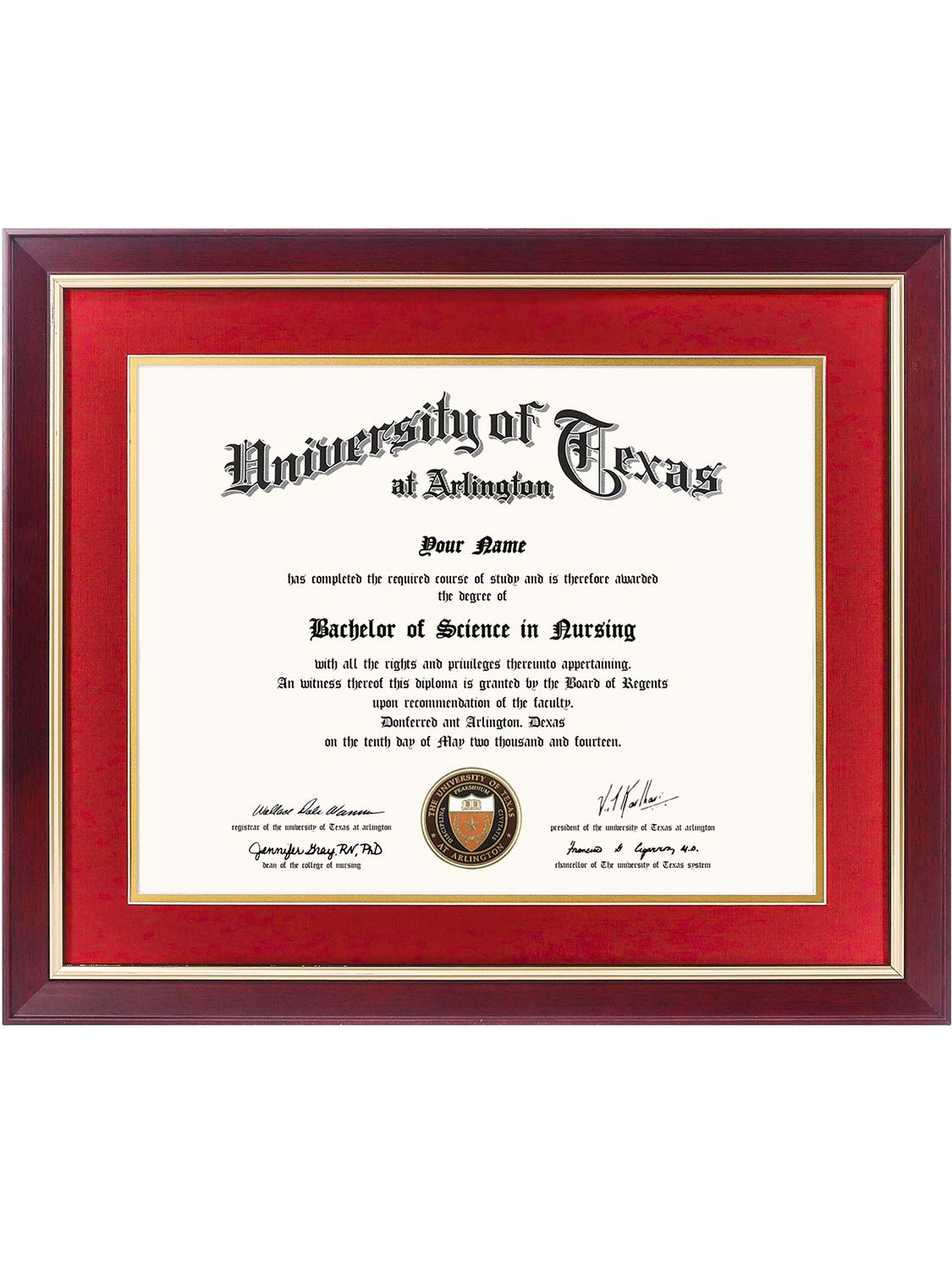 Mahogany Elite Certificate Diploma Frames - Various Sizes & Mat Colors Available