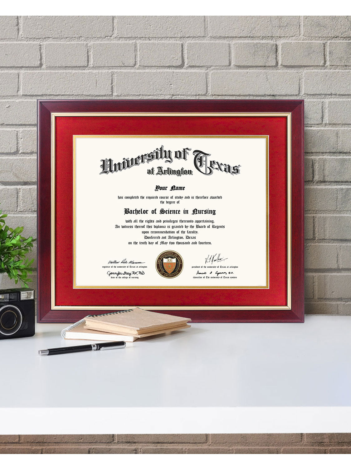 Mahogany Elite Certificate Diploma Frames - Various Sizes & Mat Colors Available