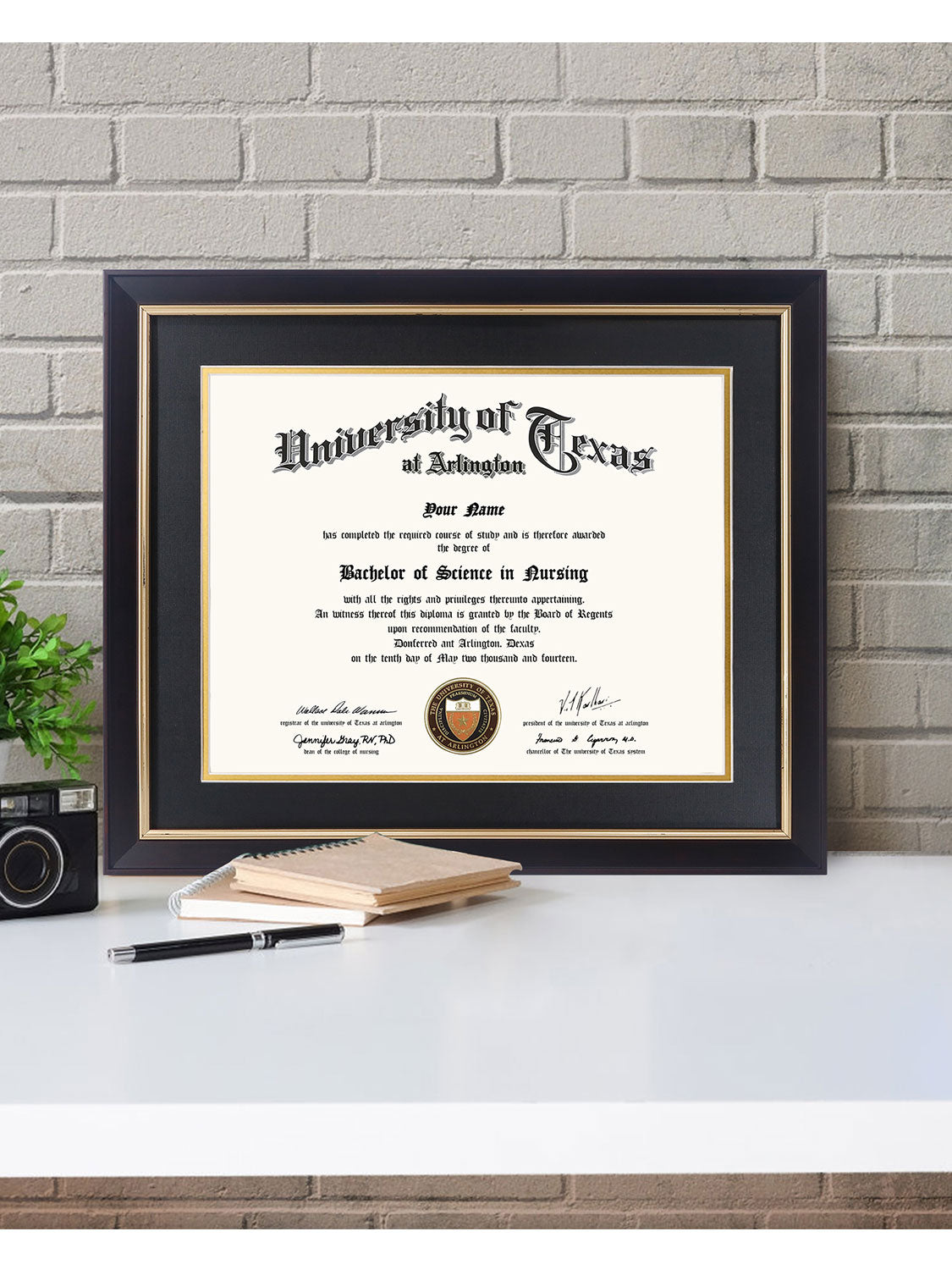 Black Elite Certificate Diploma Frames - Various Sizes & Mat Colors Available