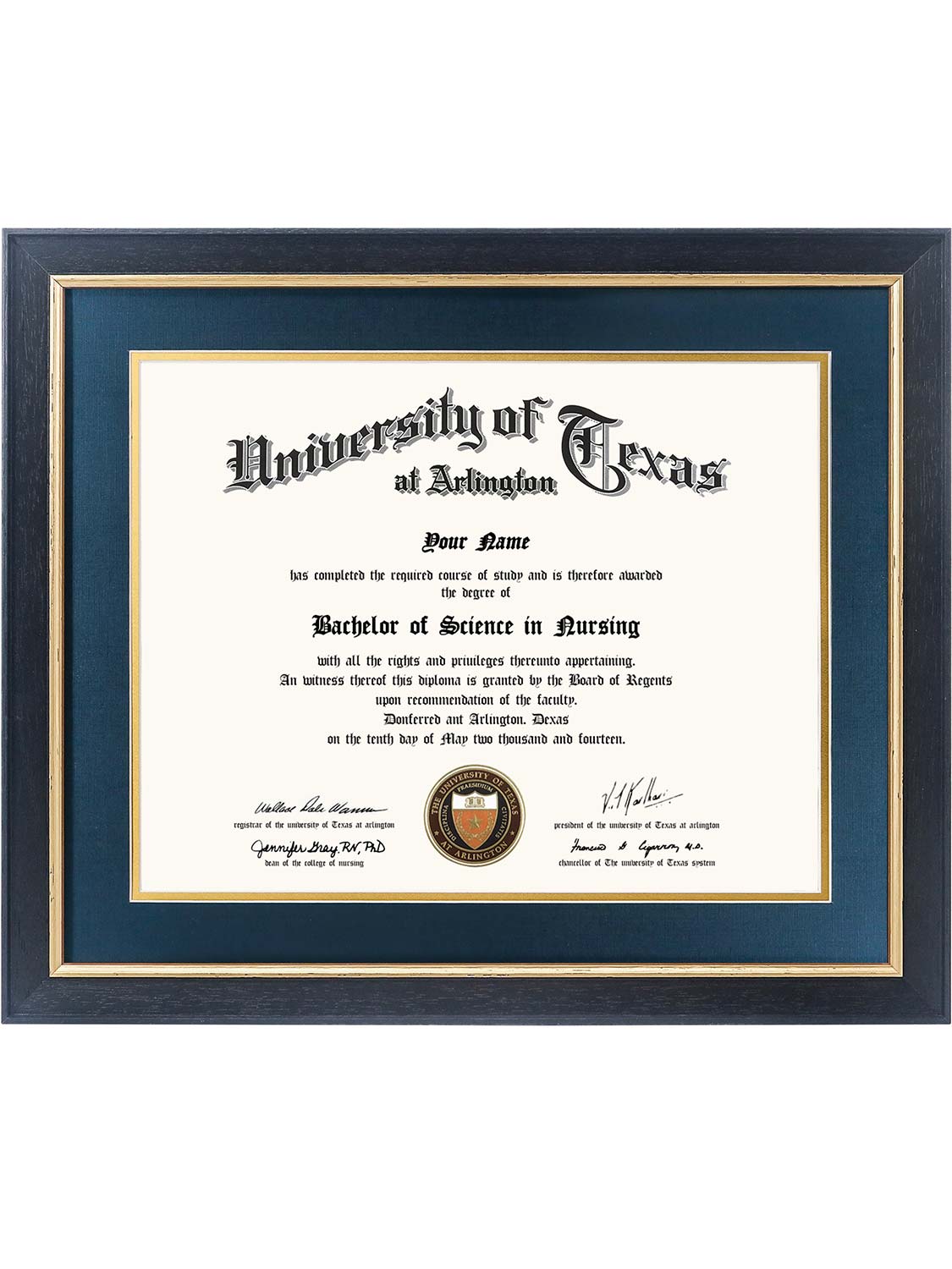 Black Elite Certificate Diploma Frames - Various Sizes & Mat Colors Available