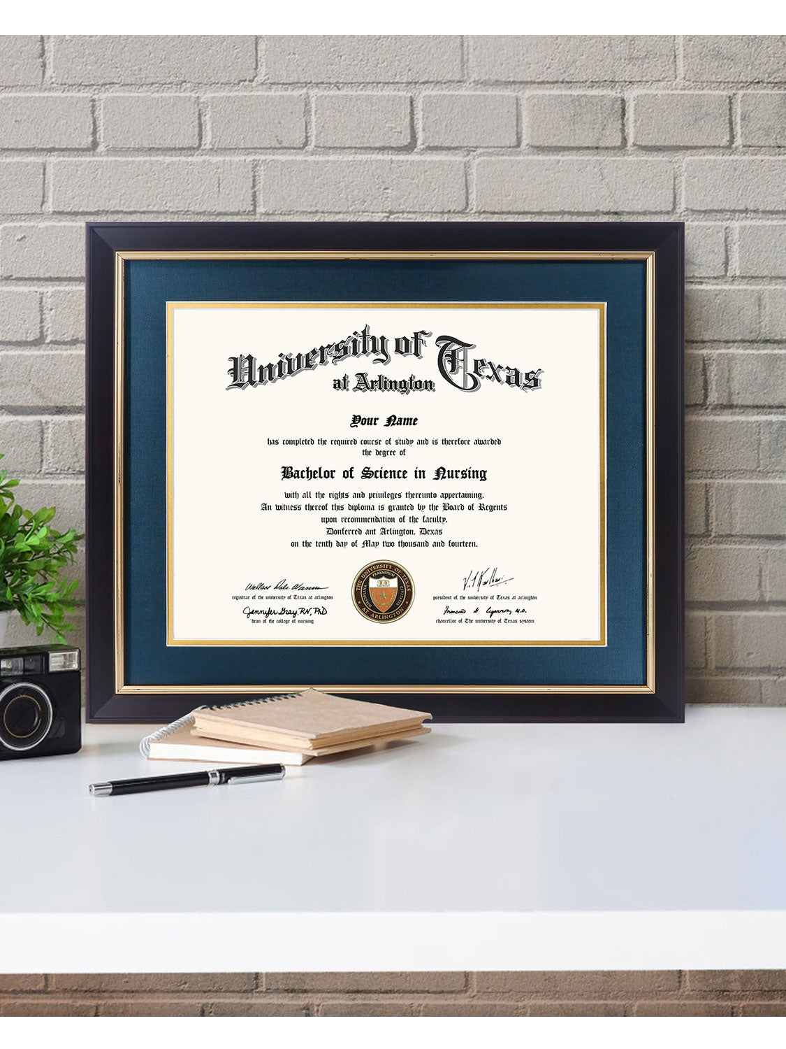 Black Elite Certificate Diploma Frames - Various Sizes & Mat Colors Available