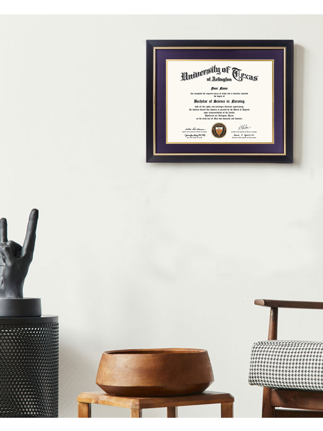 Black Elite Certificate Diploma Frames - Various Sizes & Mat Colors Available