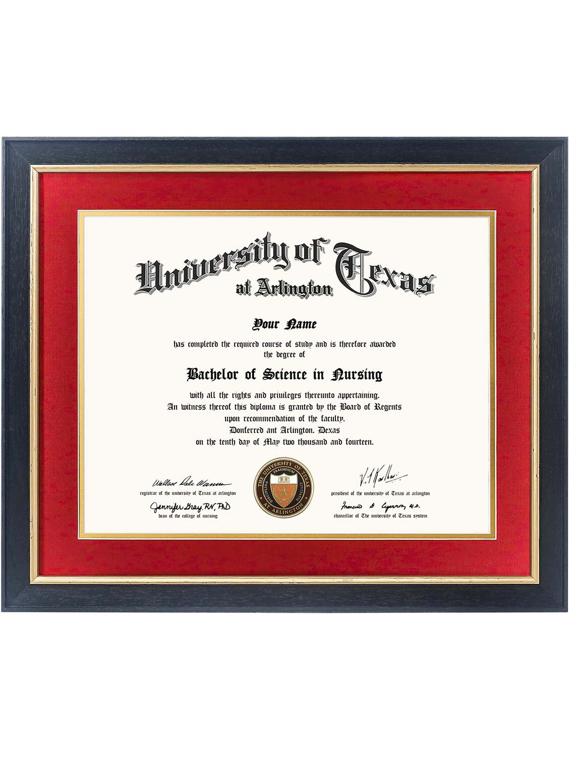 Black Elite Certificate Diploma Frames - Various Sizes & Mat Colors Available