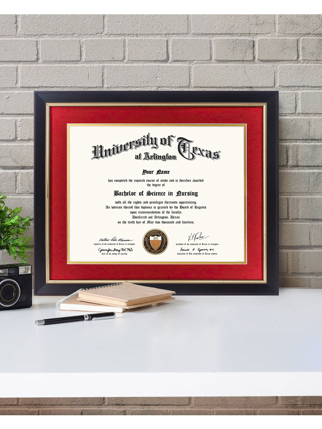 Black Elite Certificate Diploma Frames - Various Sizes & Mat Colors Available