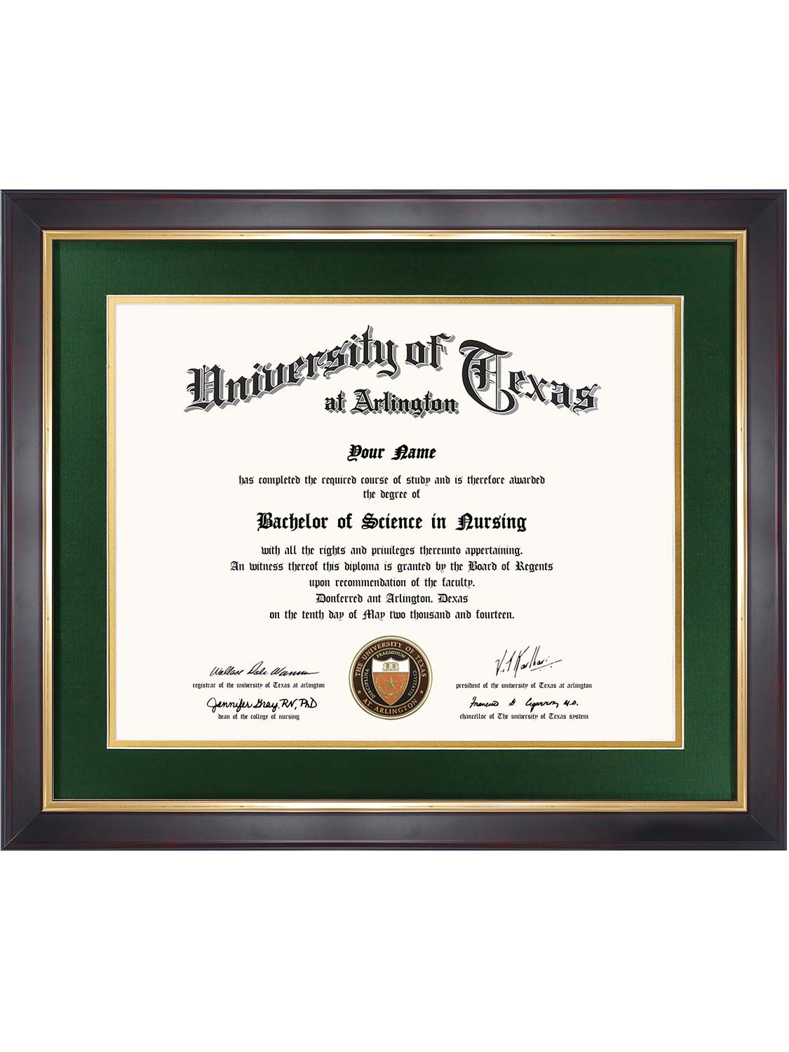 Brown Elite Certificate Diploma Frames - Various Sizes & Mat Colors Available