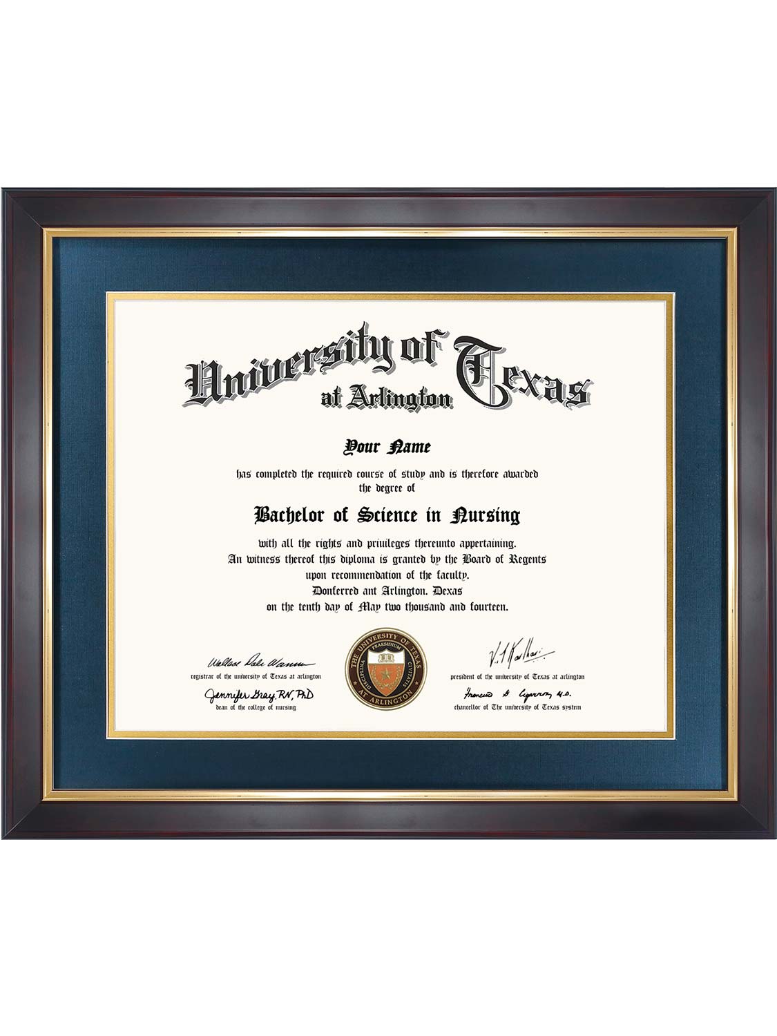 Brown Elite Certificate Diploma Frames - Various Sizes & Mat Colors Available