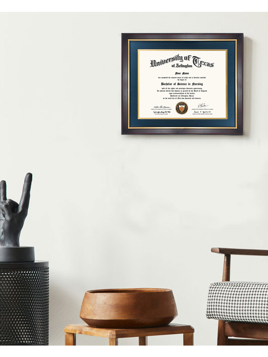 Brown Elite Certificate Diploma Frames - Various Sizes & Mat Colors Available