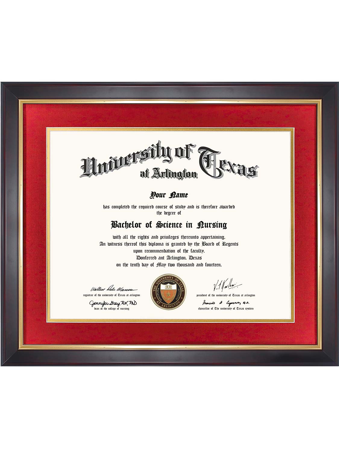 Brown Elite Certificate Diploma Frames - Various Sizes & Mat Colors Available