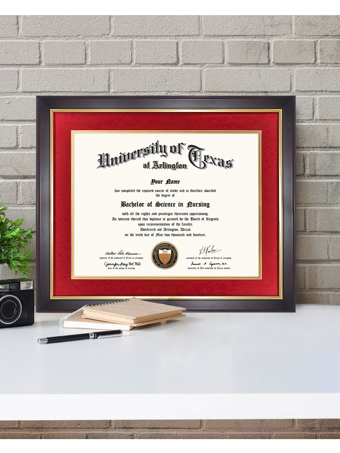 Brown Elite Certificate Diploma Frames - Various Sizes & Mat Colors Available