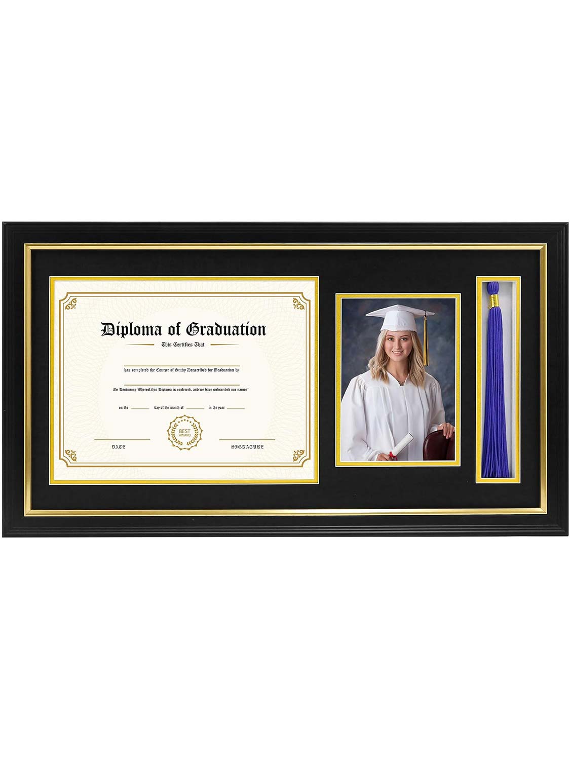Black Regal Certificate Diploma with Picture Frames - 2 Styles Available
