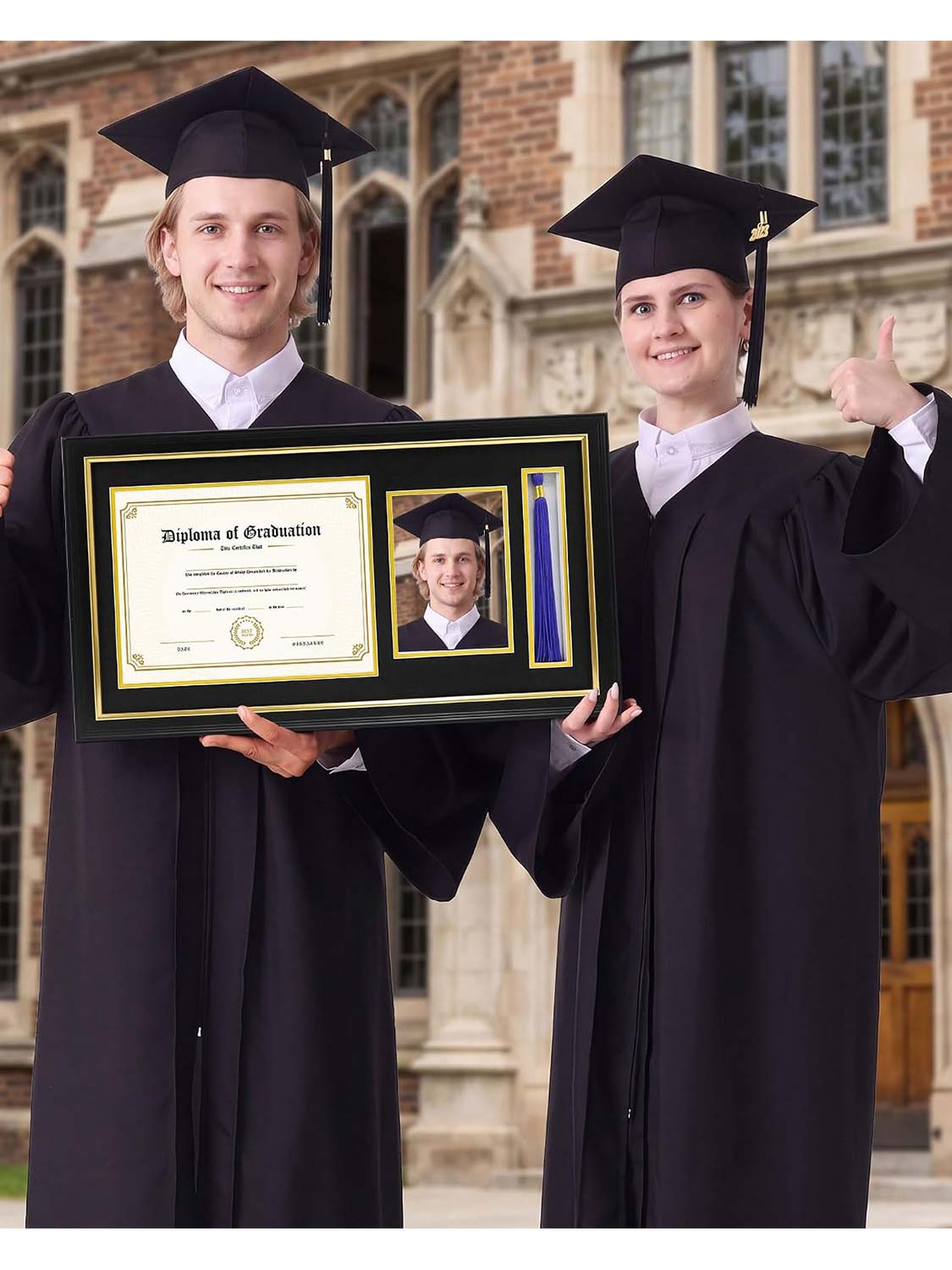 Black Regal Certificate Diploma with Picture Frames - 2 Styles Available