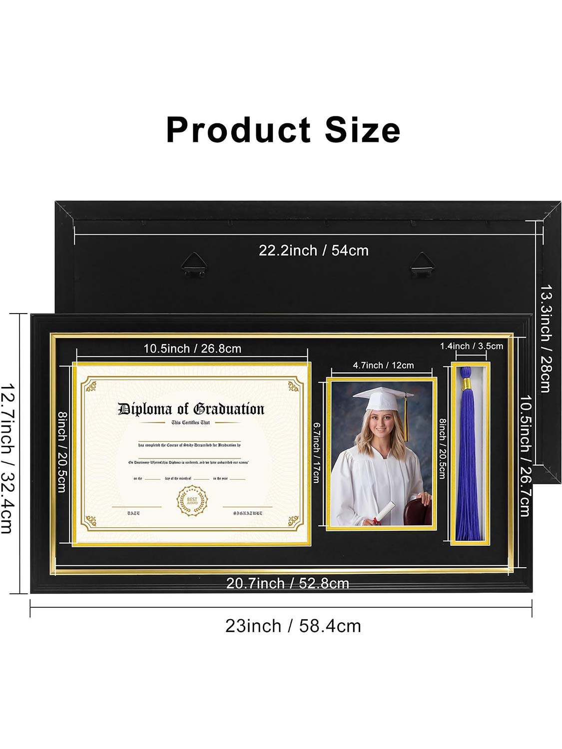 Black Regal Certificate Diploma with Picture Frames - 2 Styles Available