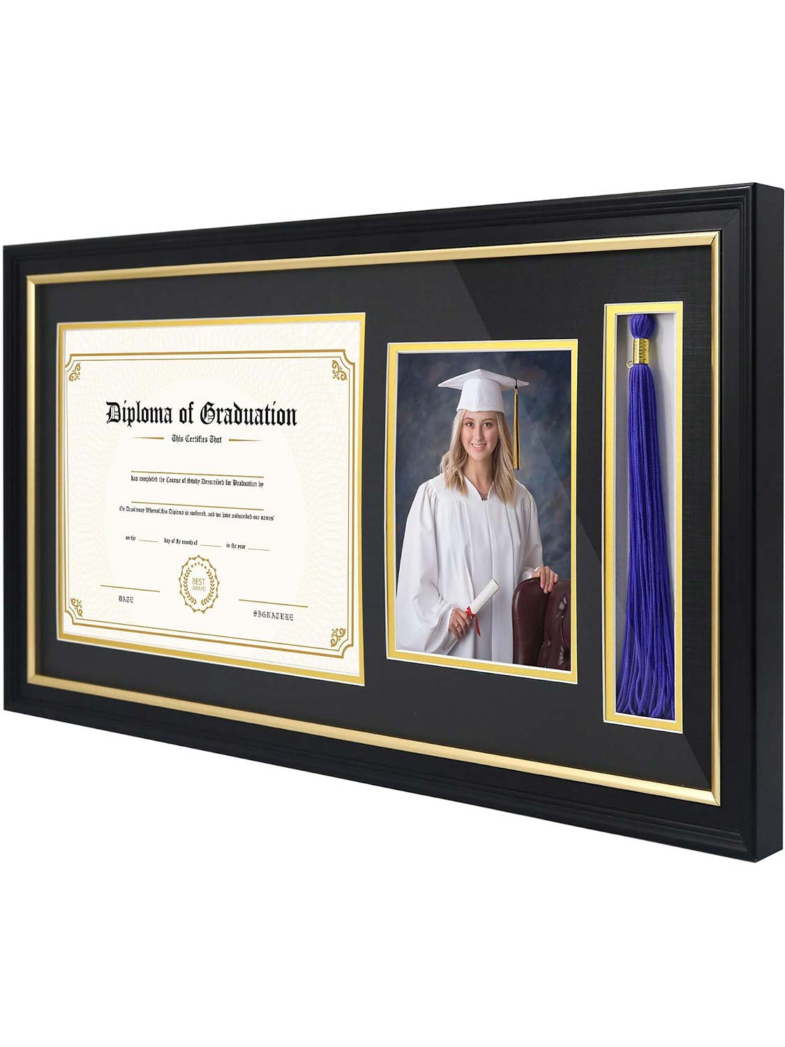 Black Regal Certificate Diploma with Picture Frames - 2 Styles Available