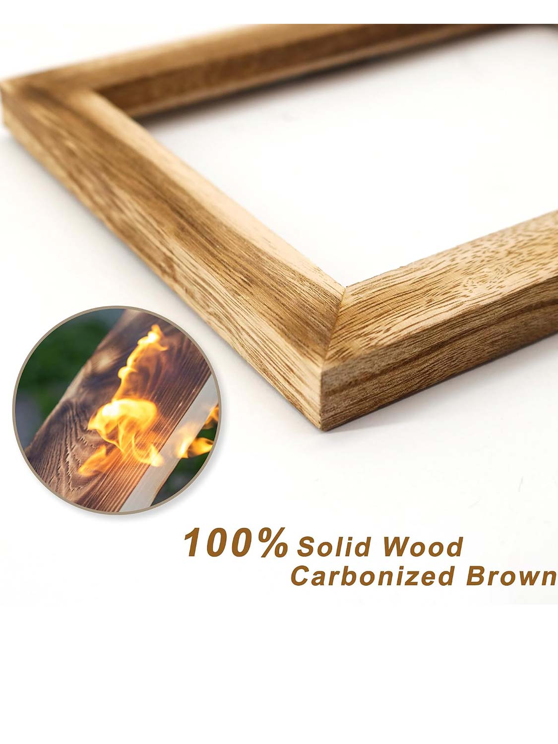 Rustic Wood Real Glass Photo Display with White Mat - 2 Sizes Available