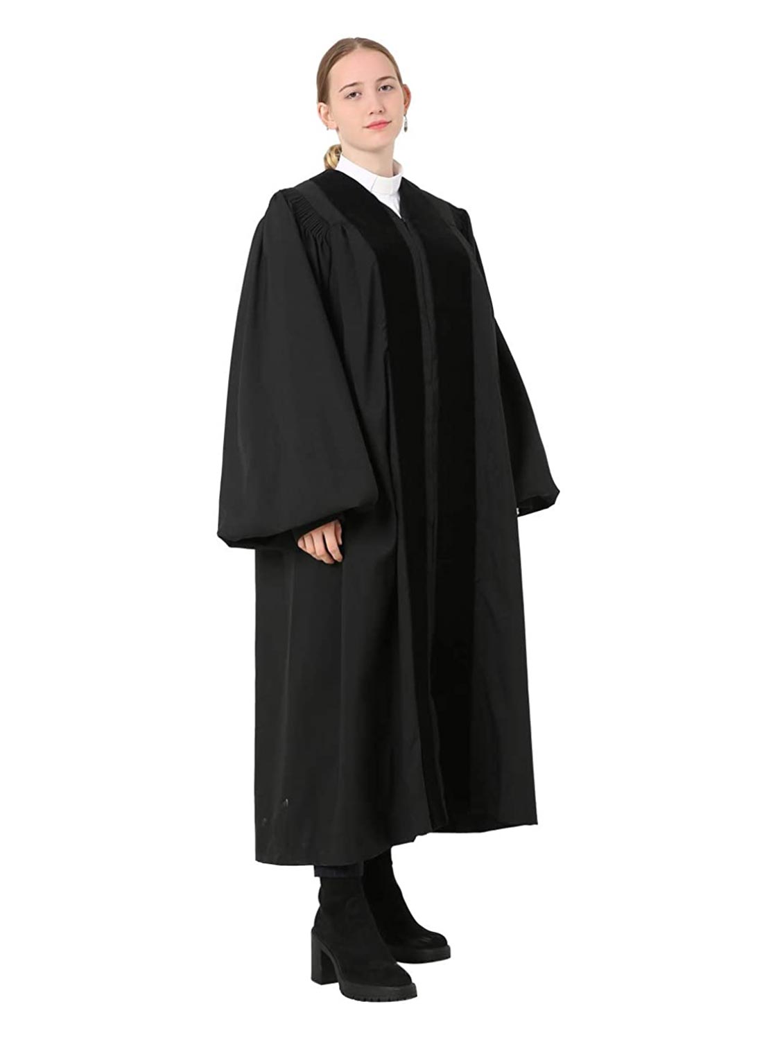 Unisex Black Clergy Robe for Pastor Preacher