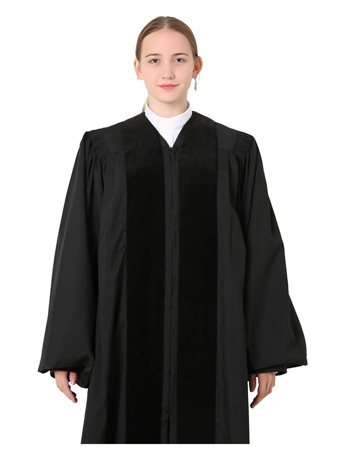 Unisex Black Clergy Robe for Pastor Preacher