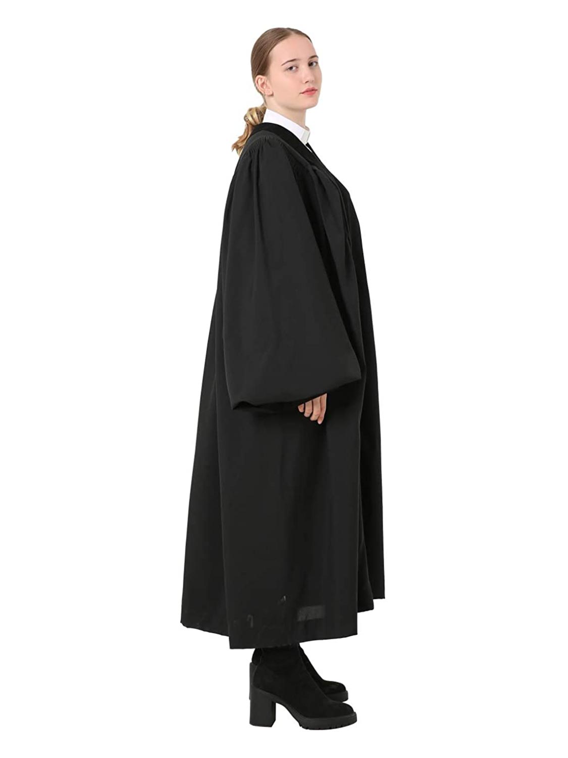 Unisex Black Clergy Robe for Pastor Preacher