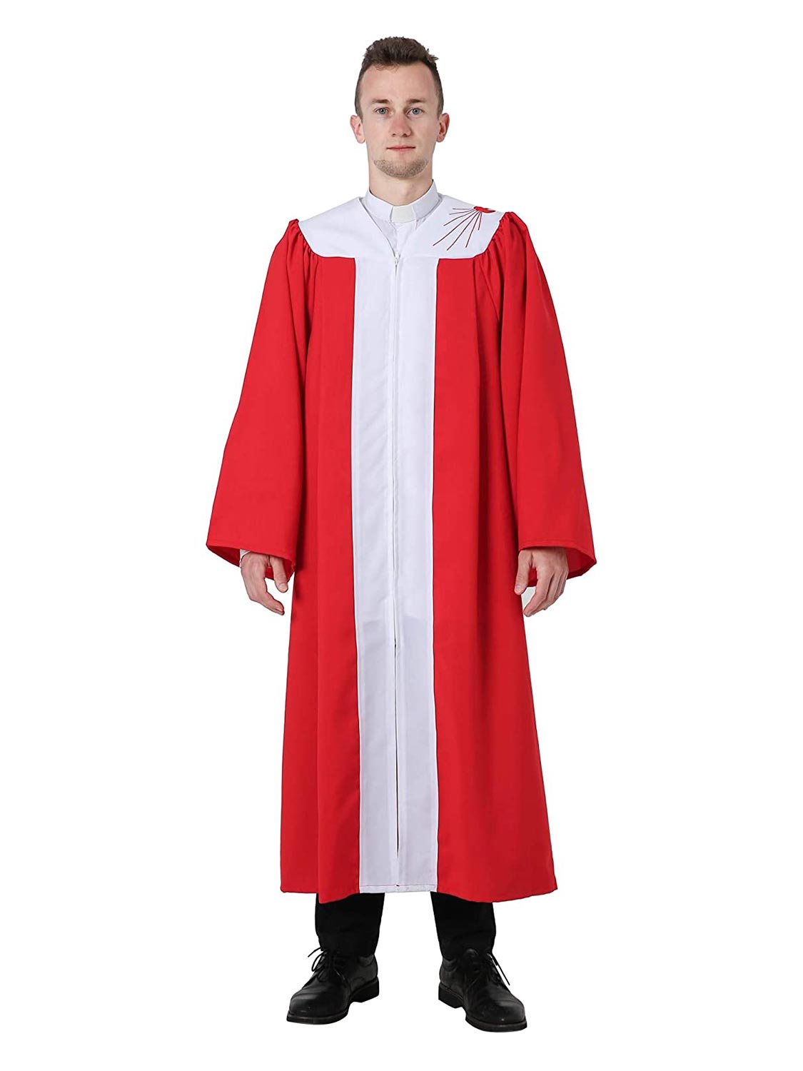 Unisex Remembrance Confirmation Robes with Embroidered Red Holy Dove