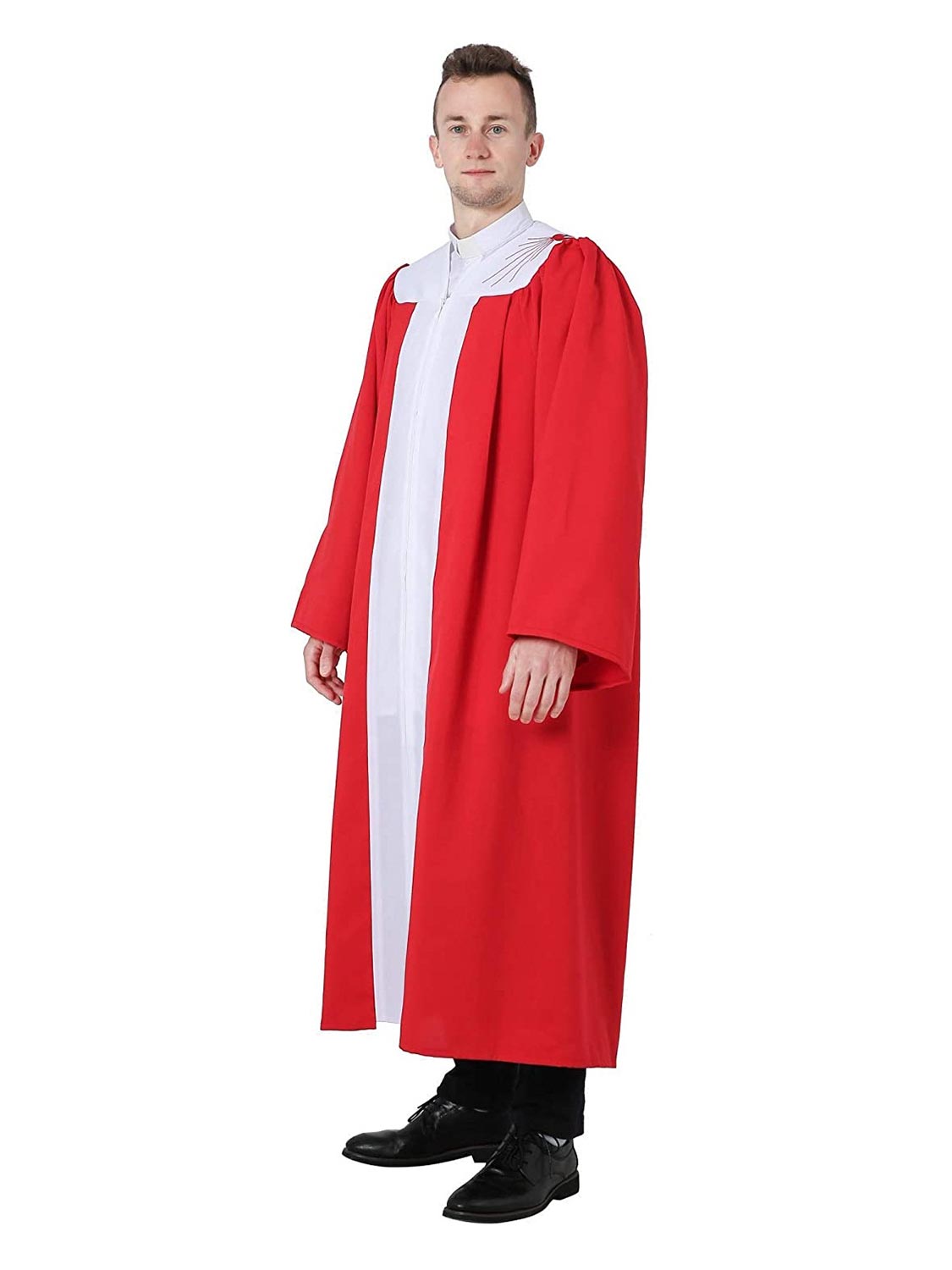 Unisex Remembrance Confirmation Robes with Embroidered Red Holy Dove