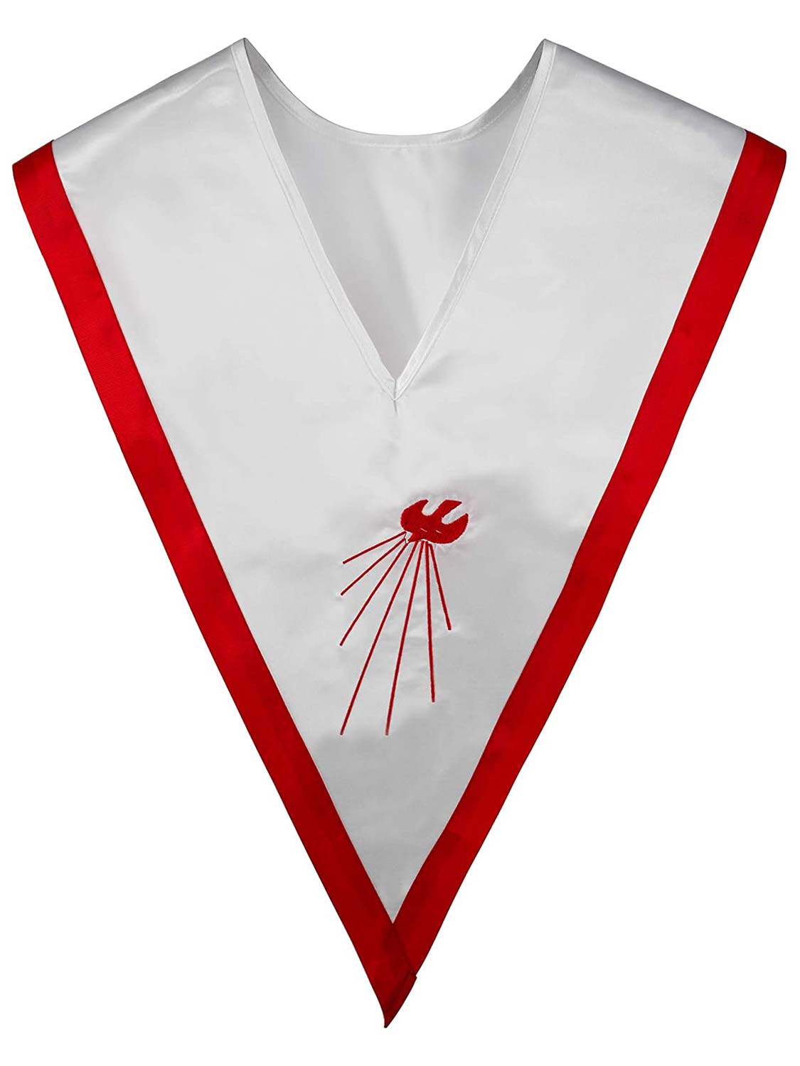 Confirmation V Shape Stole Embroidered with Red Dove