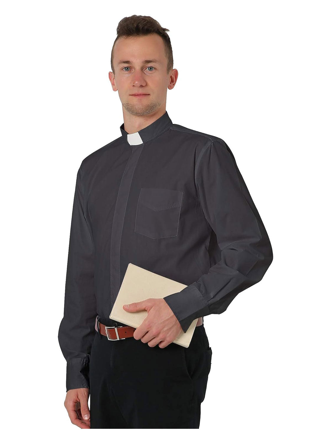 Men's Long Sleeve Tab Collar Clergy Shirt - Various Colors & Sizes Available