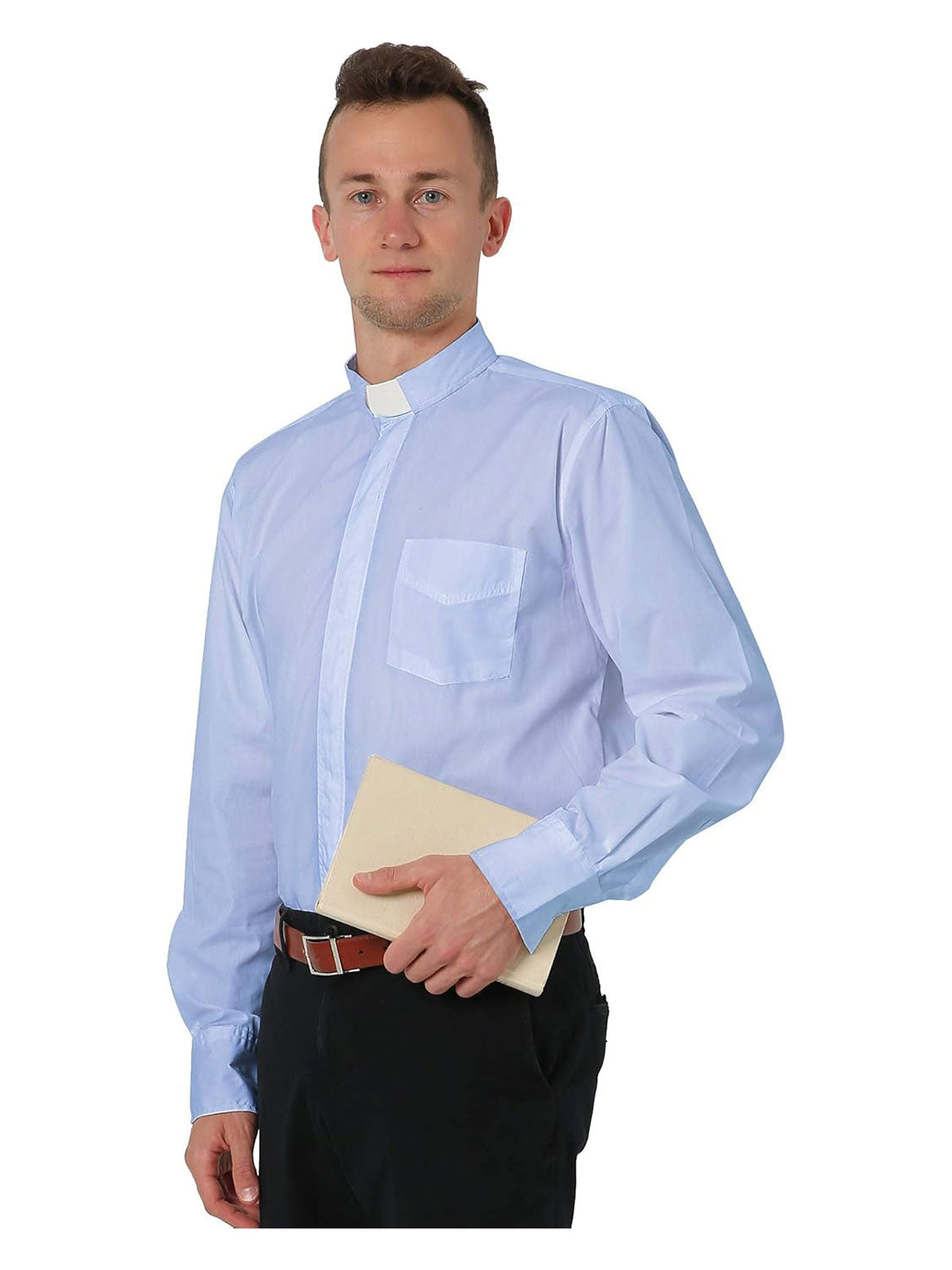 Men's Long Sleeve Tab Collar Clergy Shirt - Various Colors & Sizes Available