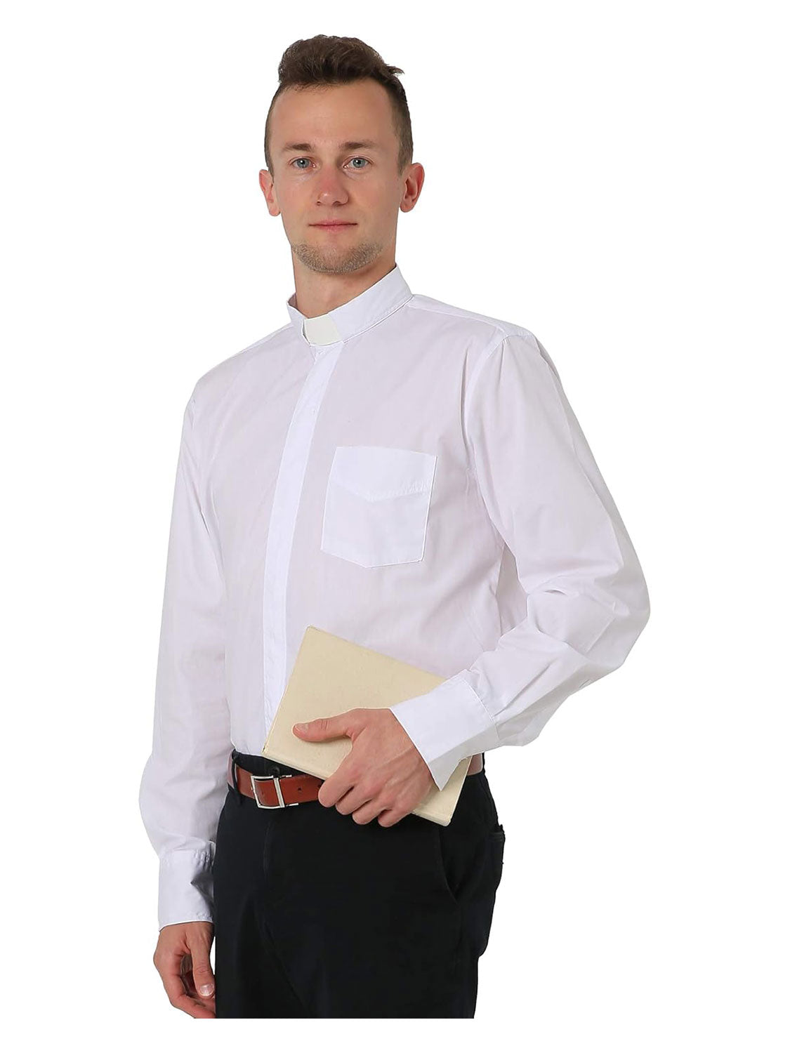 Men's Long Sleeve Tab Collar Clergy Shirt - Various Colors & Sizes Available