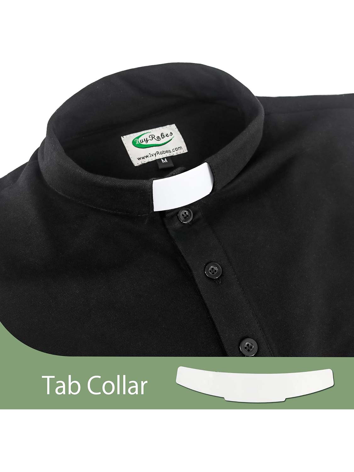 Men's Long Sleeve Tab Collar Clergy Polo Shirt