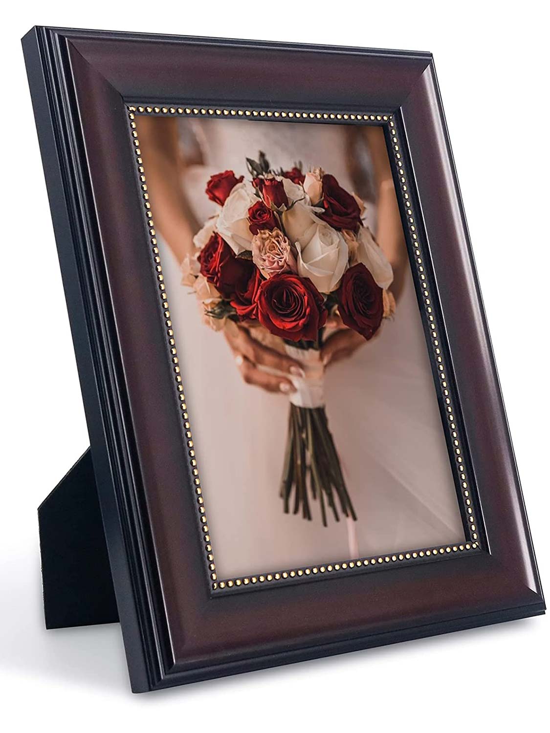 Wooden Gold Trim Picture Frame with High Definition Glass Set of 2 - Various Colors & Sizes Available