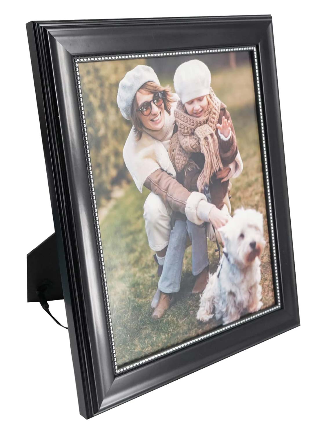 Gold Beaded Trim Picture Frame with High Definition Glass Set of 2 - Various Colors & Sizes Available