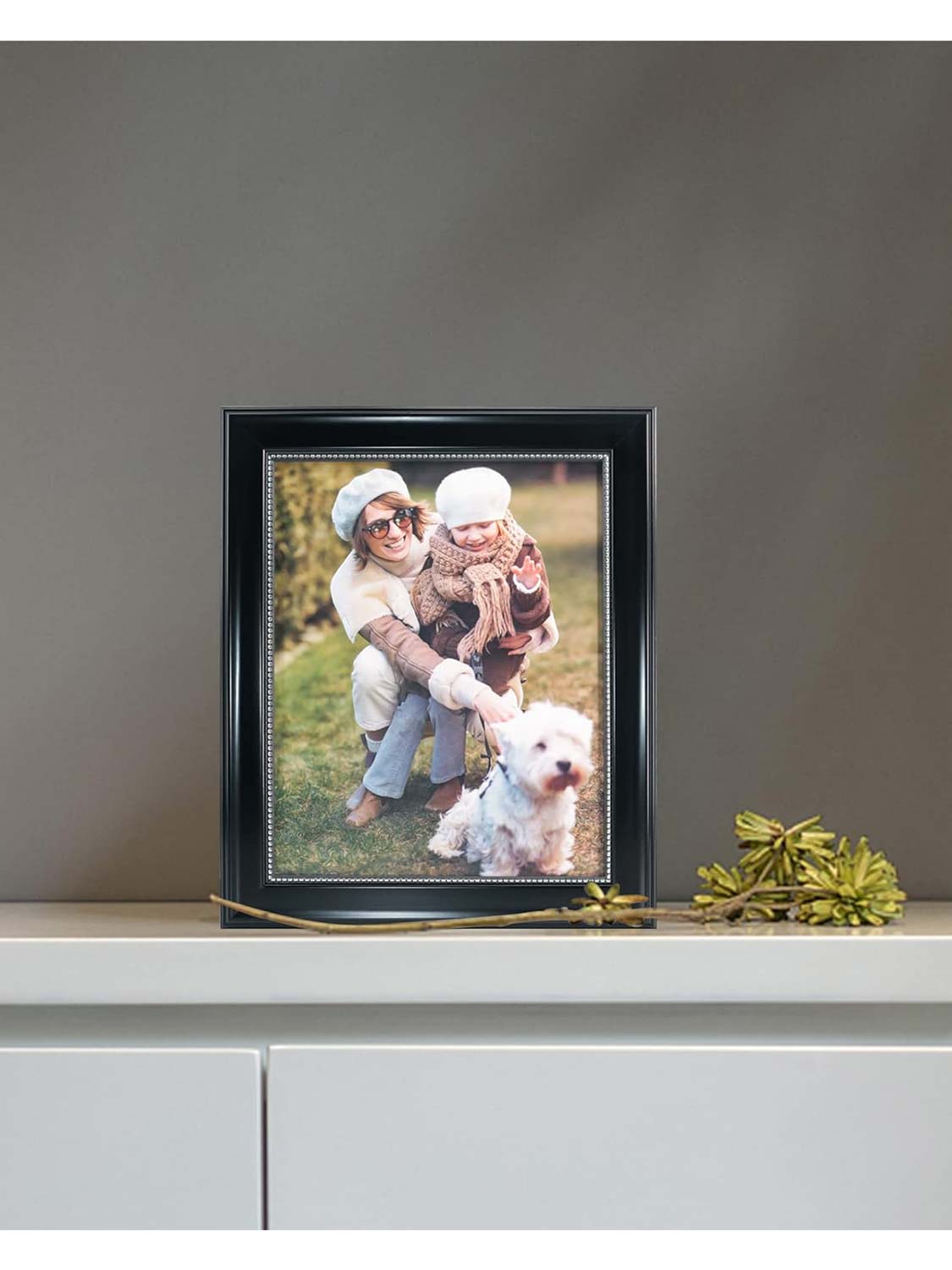 Gold Beaded Trim Picture Frame with High Definition Glass Set of 2 - Various Colors & Sizes Available