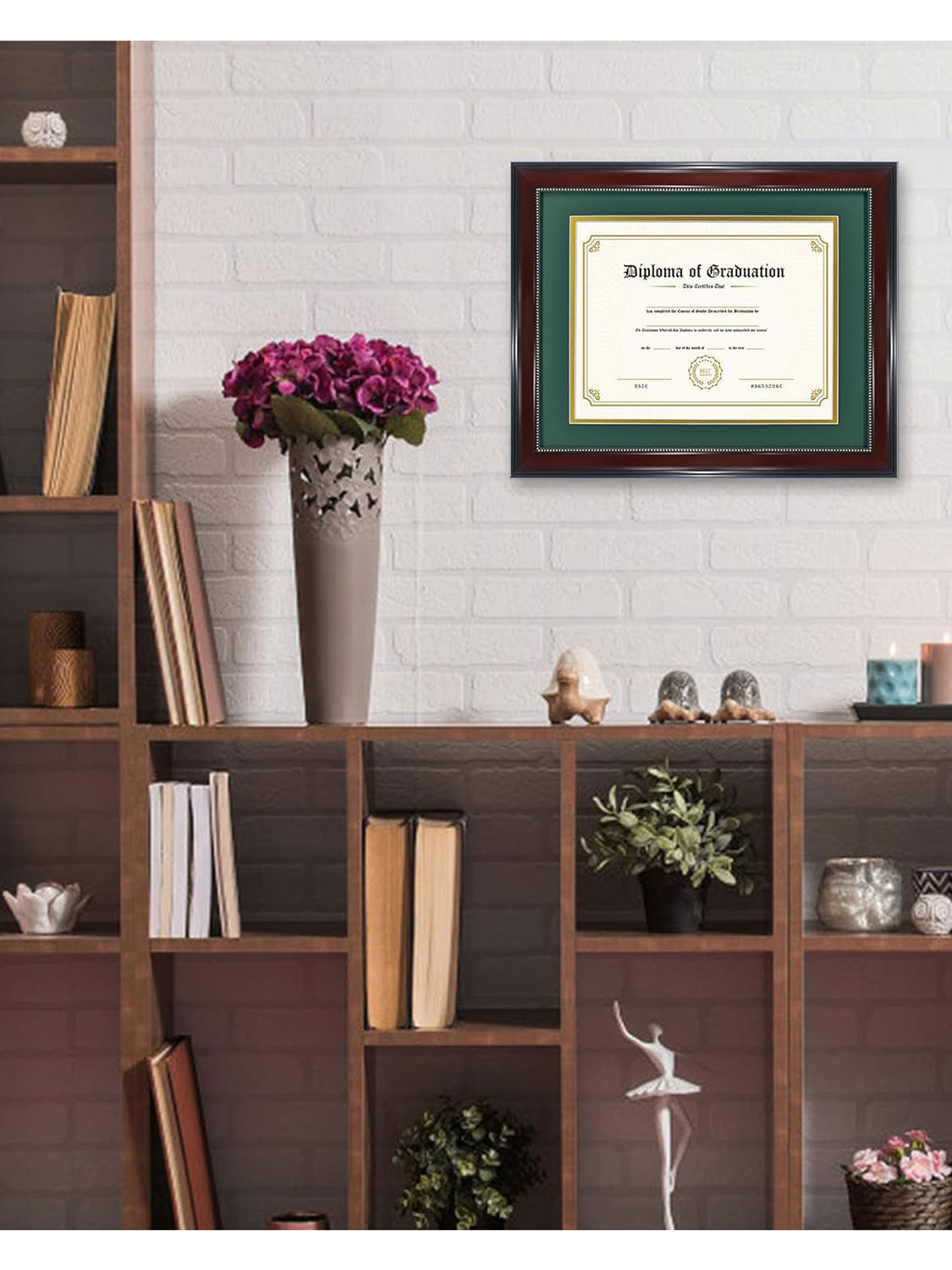 Mahogany Academic Certificate Diploma Frames - Various Sizes & Mat Colors Available