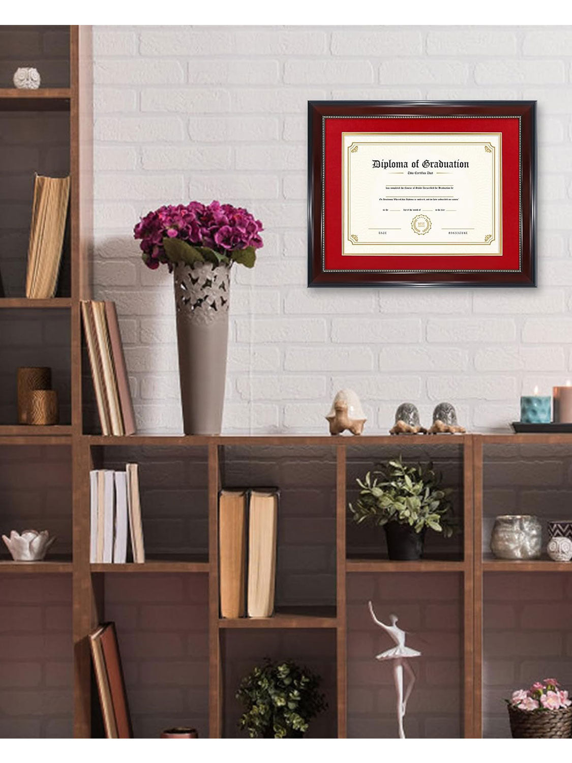 Mahogany Academic Certificate Diploma Frames - Various Sizes & Mat Colors Available