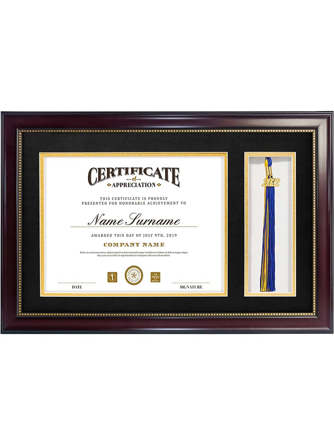 Mahogany Academic Certificate Diploma Frames - Various Sizes & Mat Colors Available