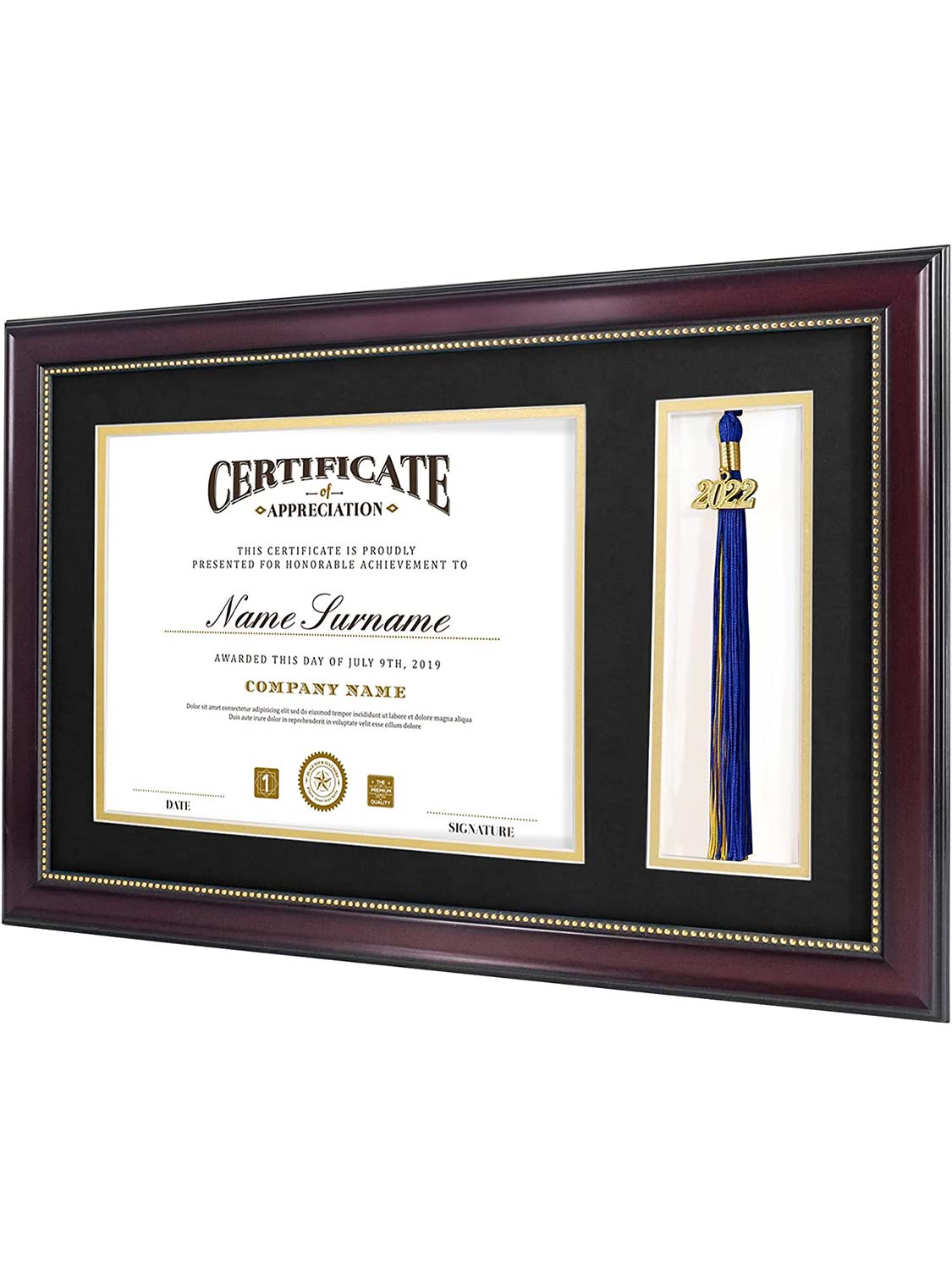 Mahogany Academic Certificate Diploma Frames - Various Sizes & Mat Colors Available