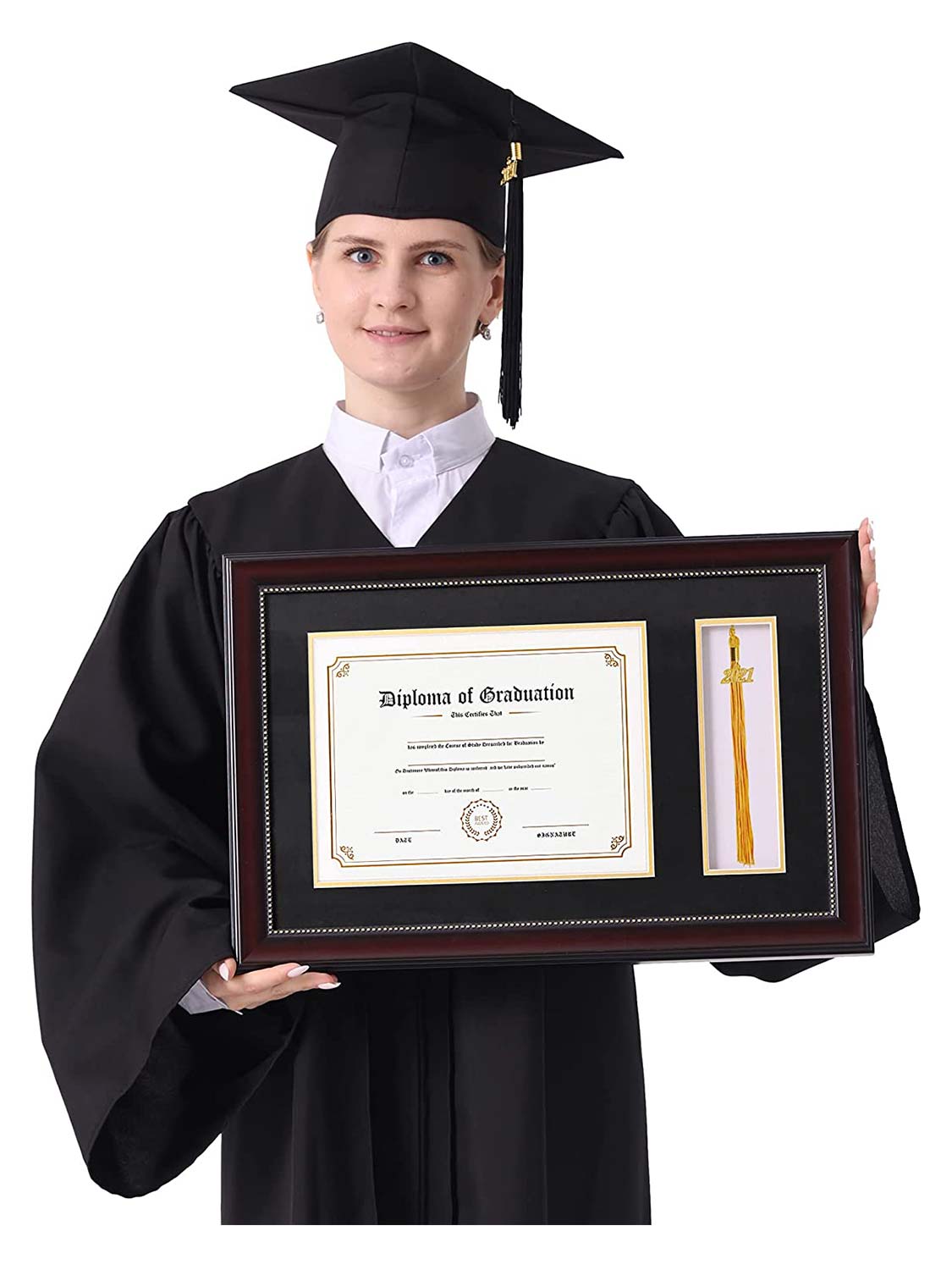 Mahogany Academic Certificate Diploma Frames - Various Sizes & Mat Colors Available