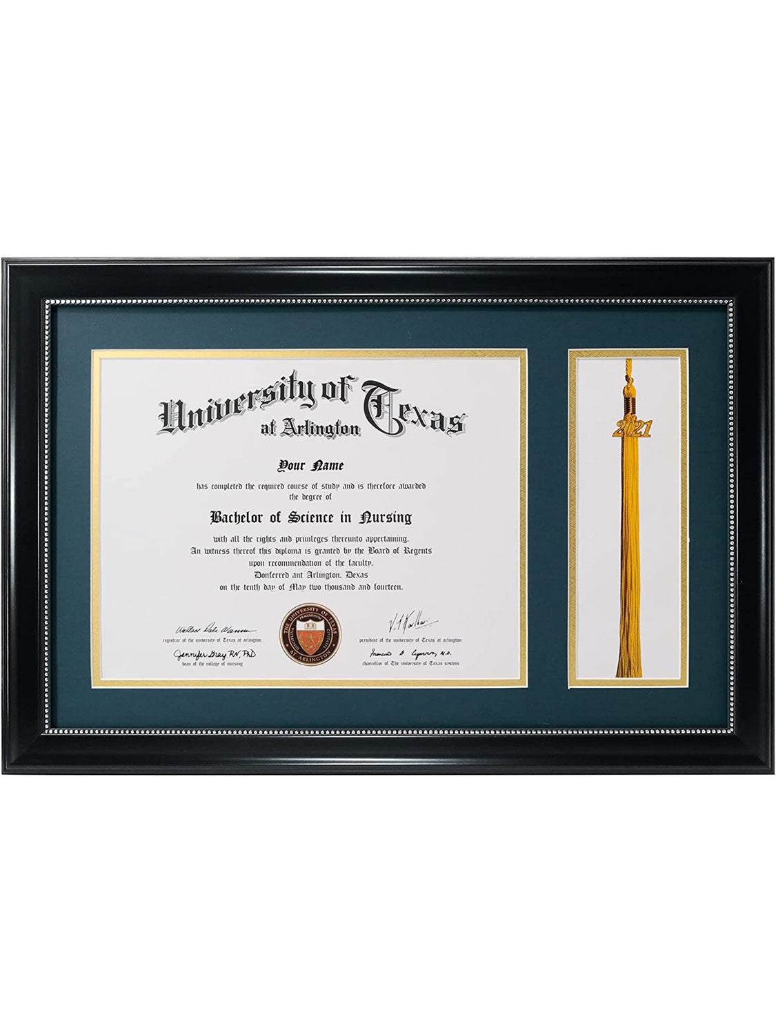 Black Academic Certificate Diploma Frames - Various Sizes & Mat Colors Available