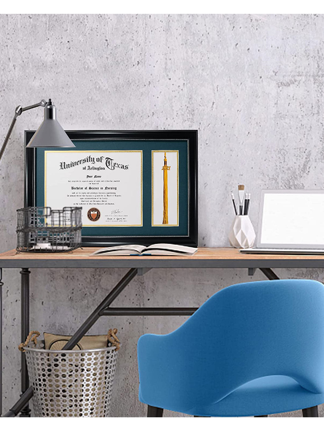 Black Academic Certificate Diploma Frames - Various Sizes & Mat Colors Available