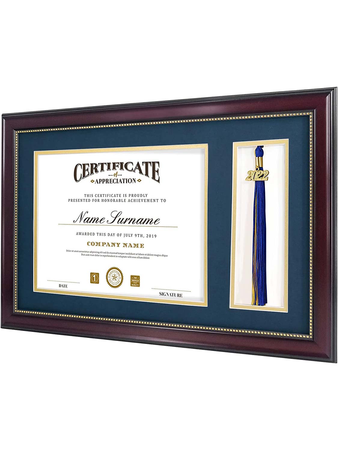 Mahogany Academic Certificate Diploma Frames - Various Sizes & Mat Colors Available