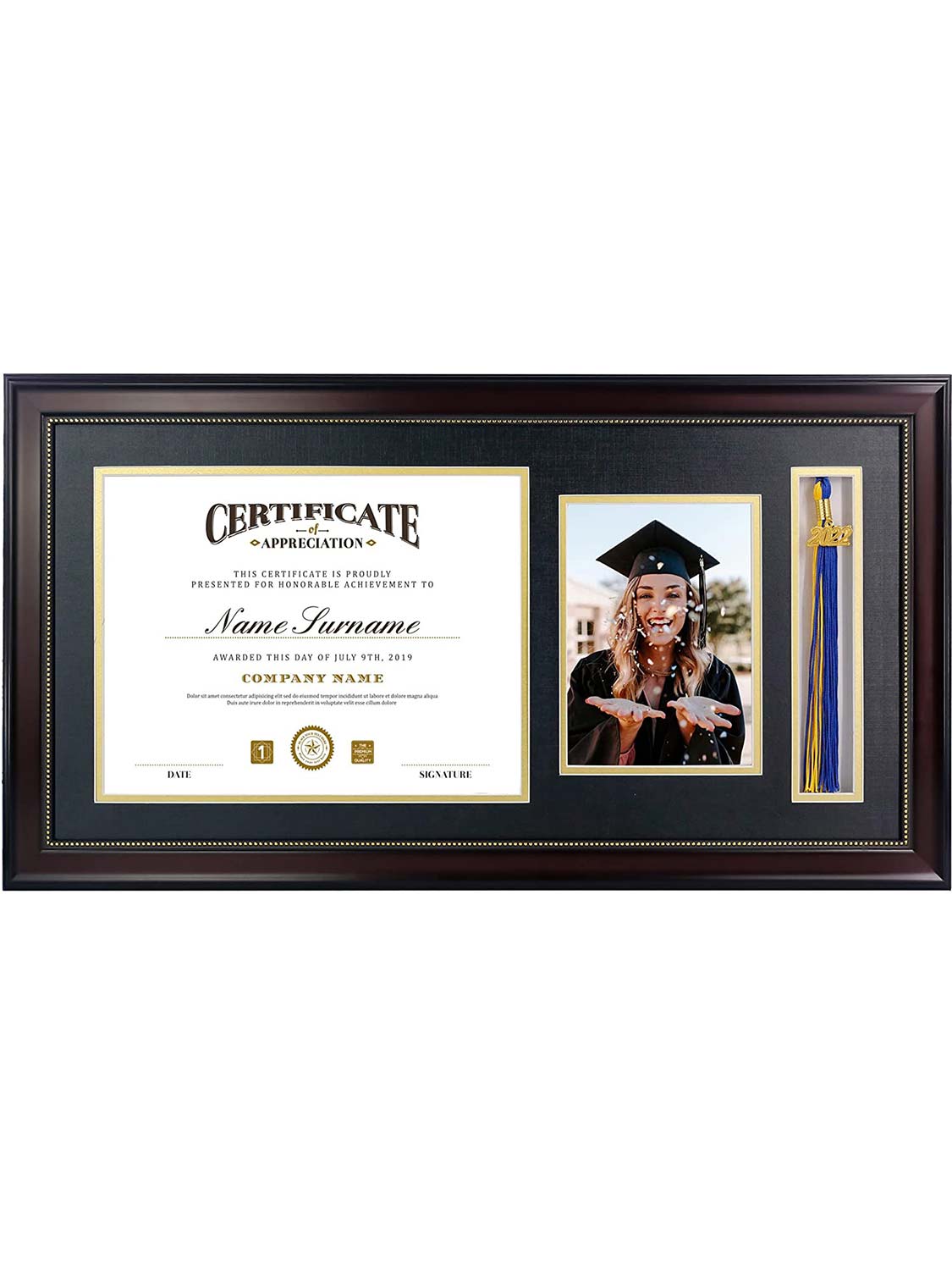 Mahogany Academic Certificate Diploma Frames - Various Sizes & Mat Colors Available