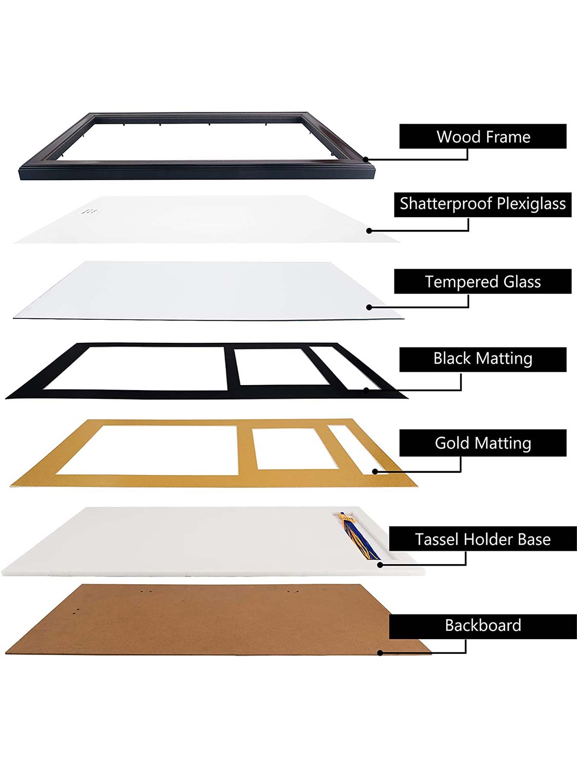 Mahogany Academic Certificate Diploma Frames - Various Sizes & Mat Colors Available