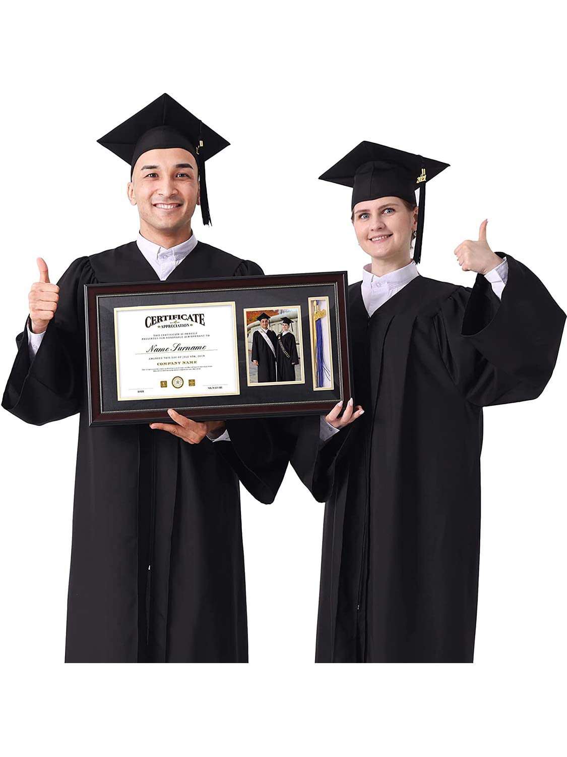 Mahogany Academic Certificate Diploma Frames - Various Sizes & Mat Colors Available