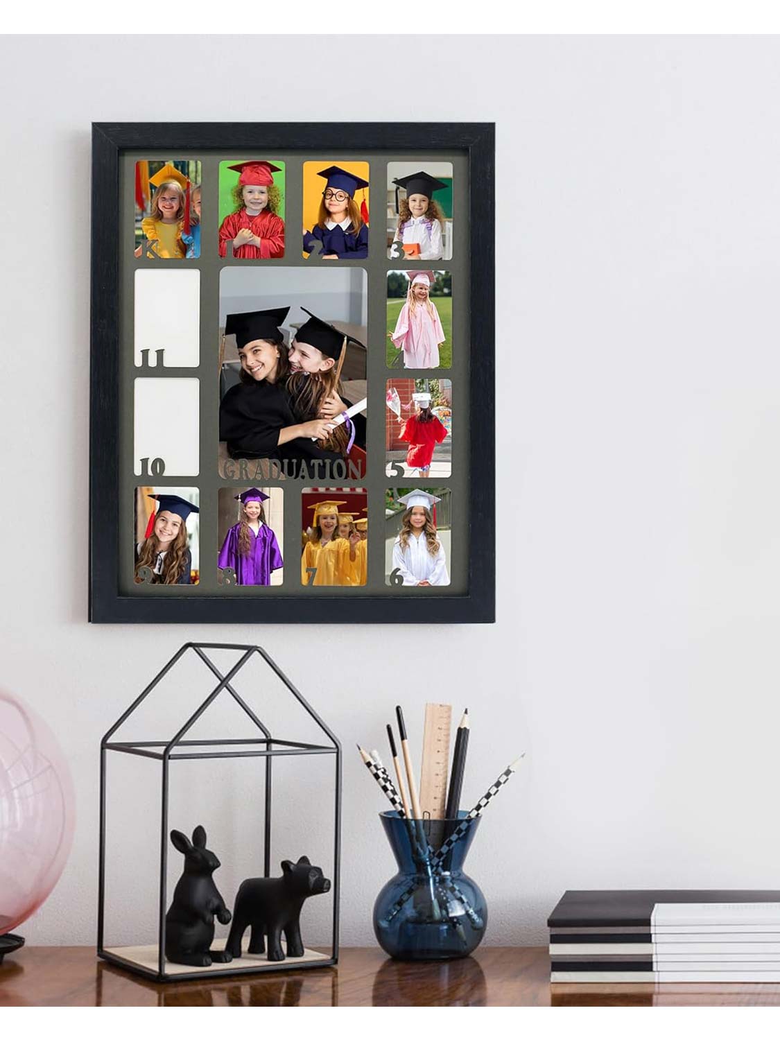 Black School Picture Frame for Pre-K to 12 Graduation Photo - Various Colors & Sizes Available