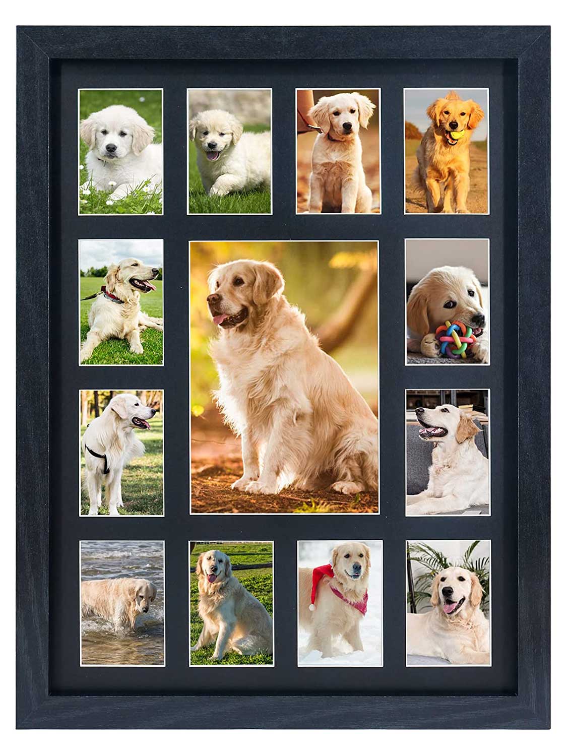 School Years K-12 Day Collage Wood with Double Mat Graduation Keepsake Photo Frames - 3 Colors Available