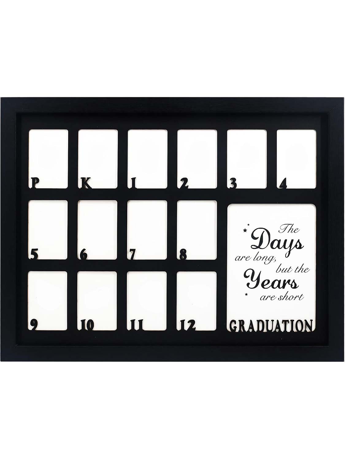 Black School Picture Frame for Pre-K to 12 Graduation Photo - 2 Sizes Available