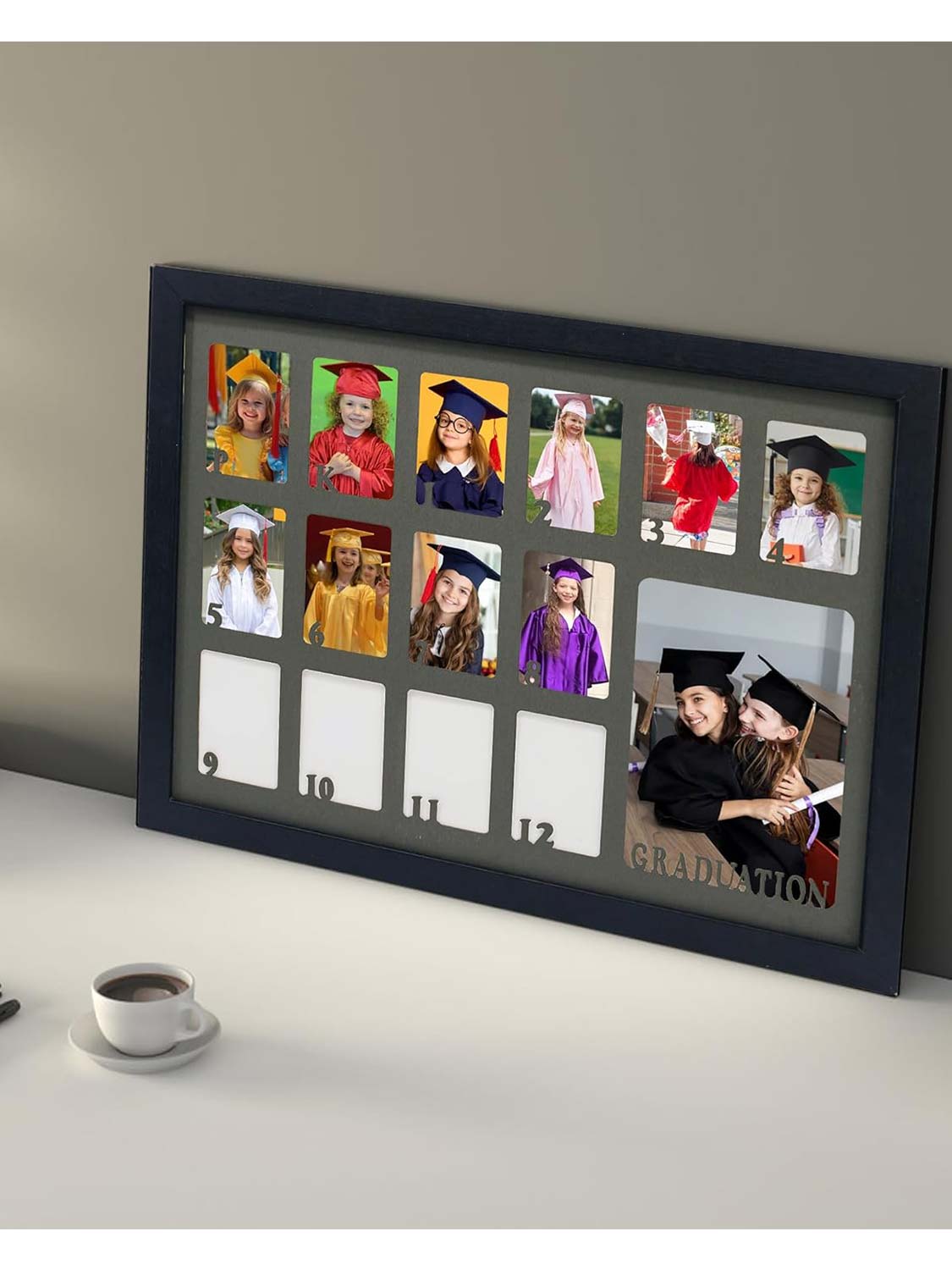 Black School Picture Frame for Pre-K to 12 Graduation Photo - Various Colors & Sizes Available